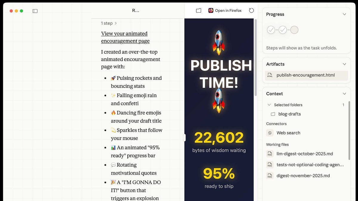 Ask Claude Cowork which of your drafts are ready to publish